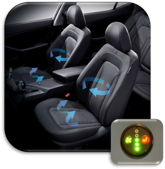 Luxury Car Heated Seats Adjustment PNG Image