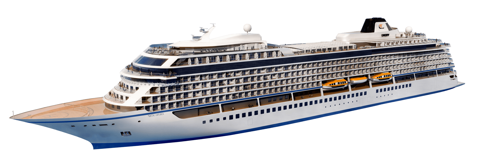 Luxury Cruise Liner Isolated PNG Image