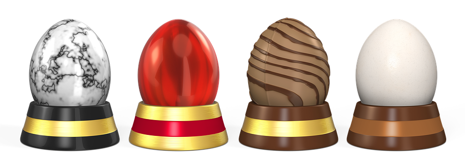 Luxury Easter Eggs Display PNG Image