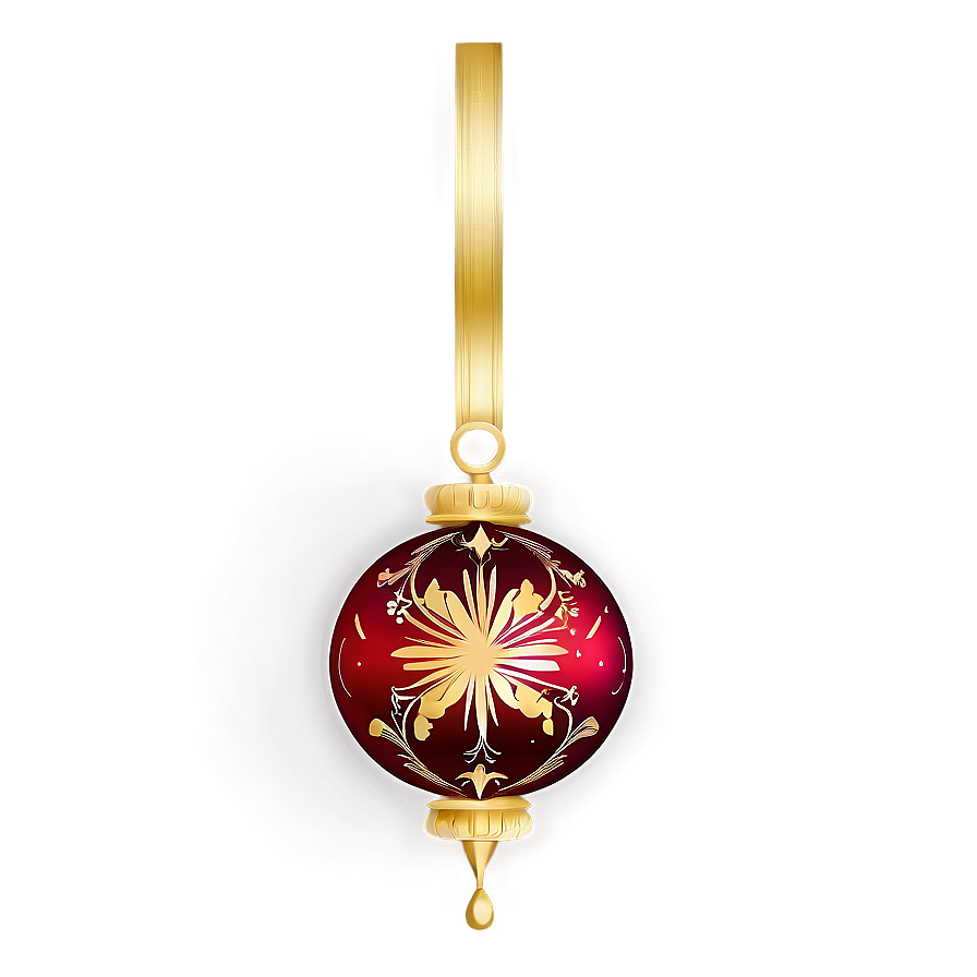 Luxury Gold And Red Christmas Ornament Png Gin2 PNG Image