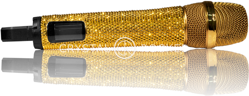 Luxury Gold Crystal Microphones PNG Image