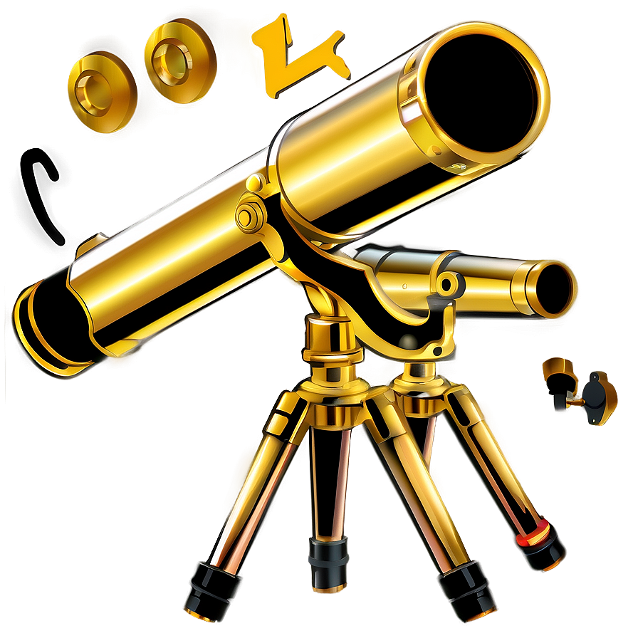 Luxury Gold-plated Telescope Png Vdk66 PNG Image