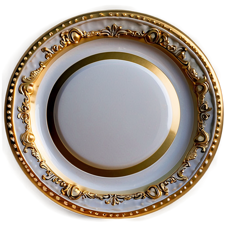 Luxury Gold-rimmed Plates Png 06202024 PNG Image