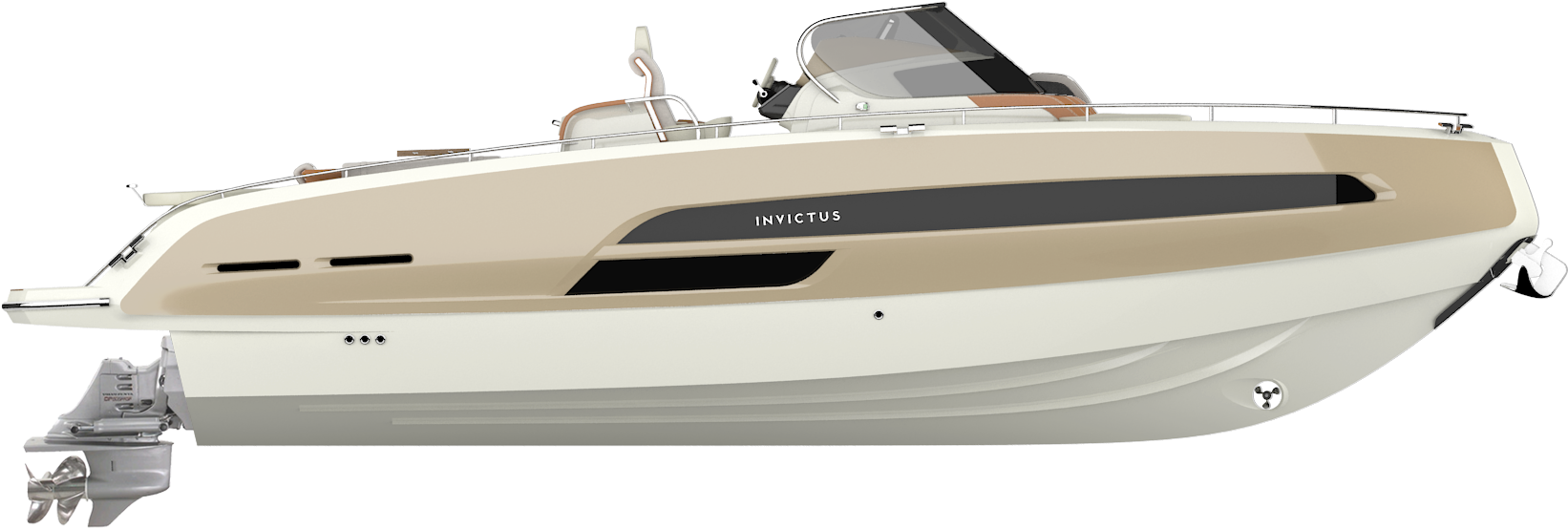 Luxury Invictus Yacht Side View PNG Image