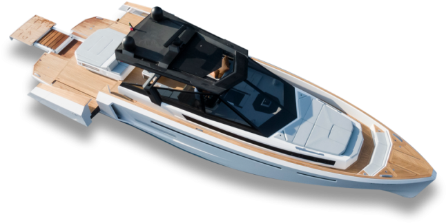 Luxury Motor Yacht Top View PNG Image