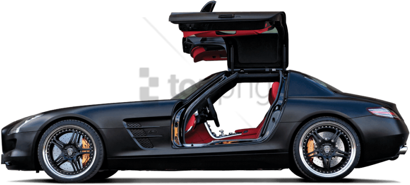 Luxury Sports Car With Open Gullwing Door PNG Image