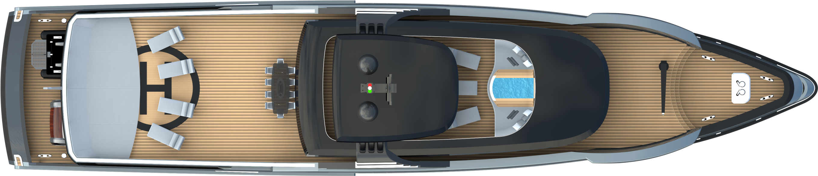 Luxury Yacht Top View Design PNG Image