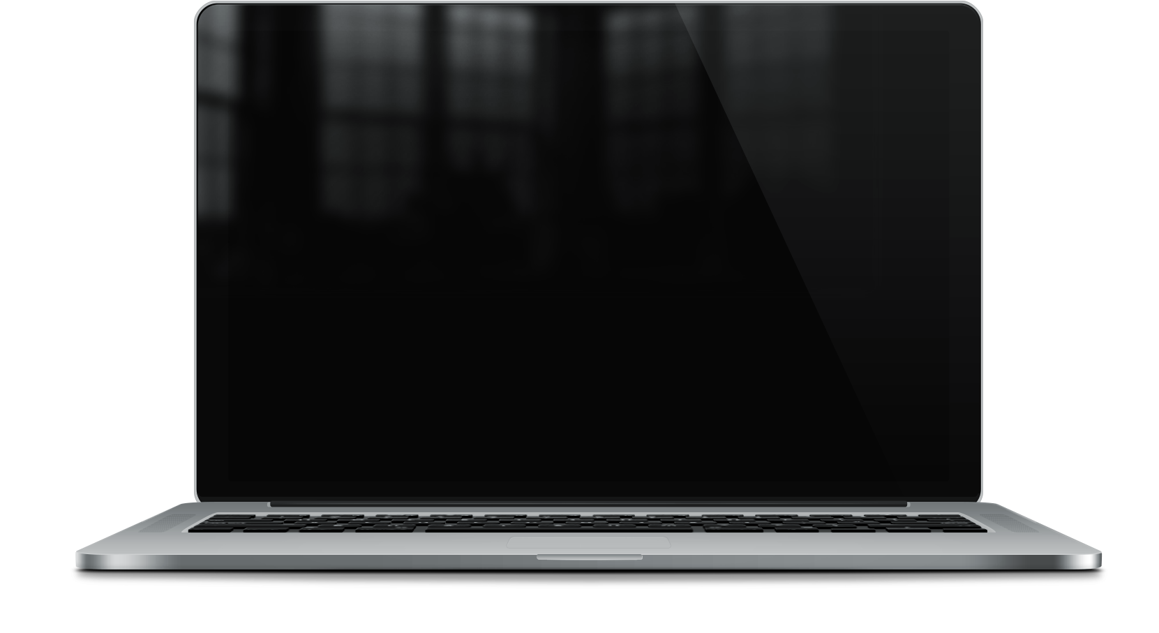 Mac Book Pro Silver Front View PNG Image