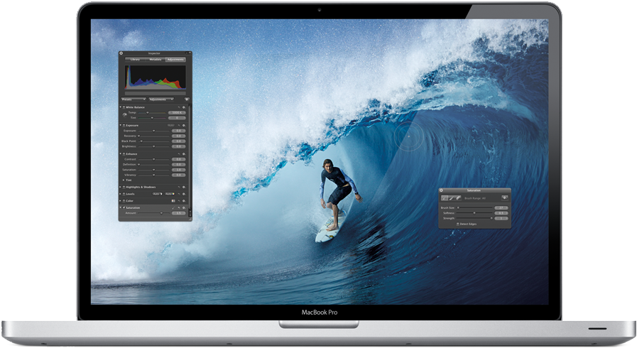 Mac Book Prowith Surfing Wallpaper PNG Image