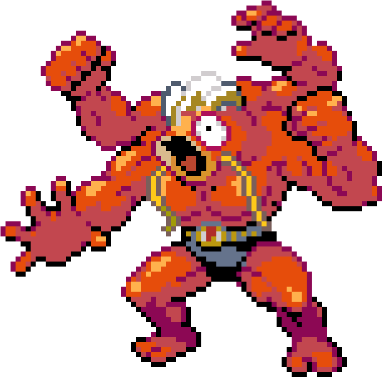 Machamp Pixel Art Pose PNG Image