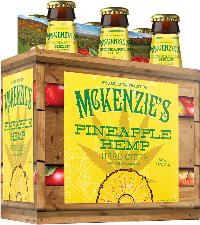 Mackenzies Pineapple Hemp Hard Cider PNG Image