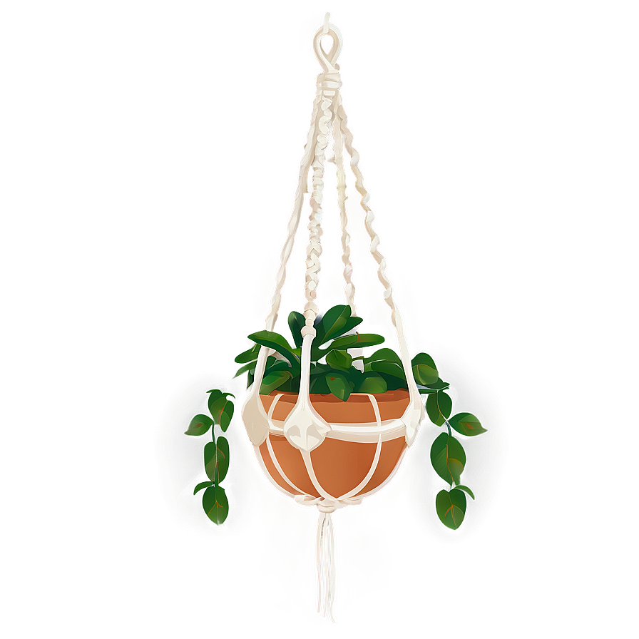 Macrame Hanging Plant Png 05252024 PNG Image