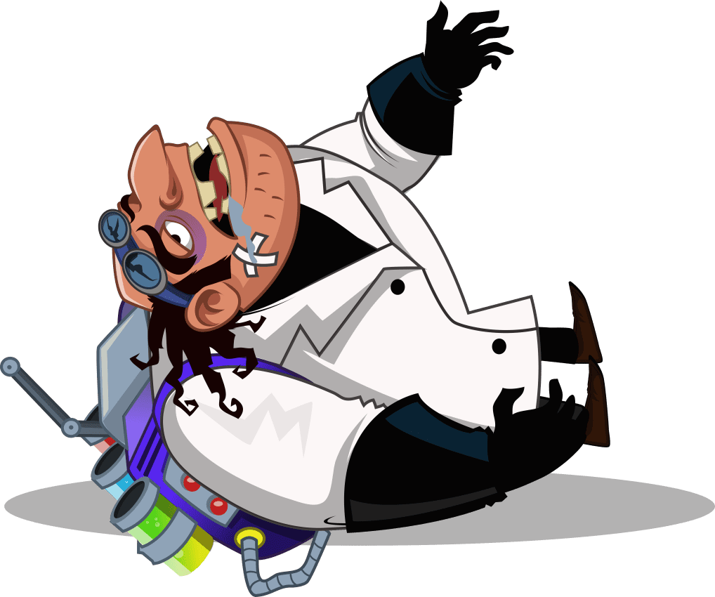 Mad Scientist Cartoon Character PNG Image