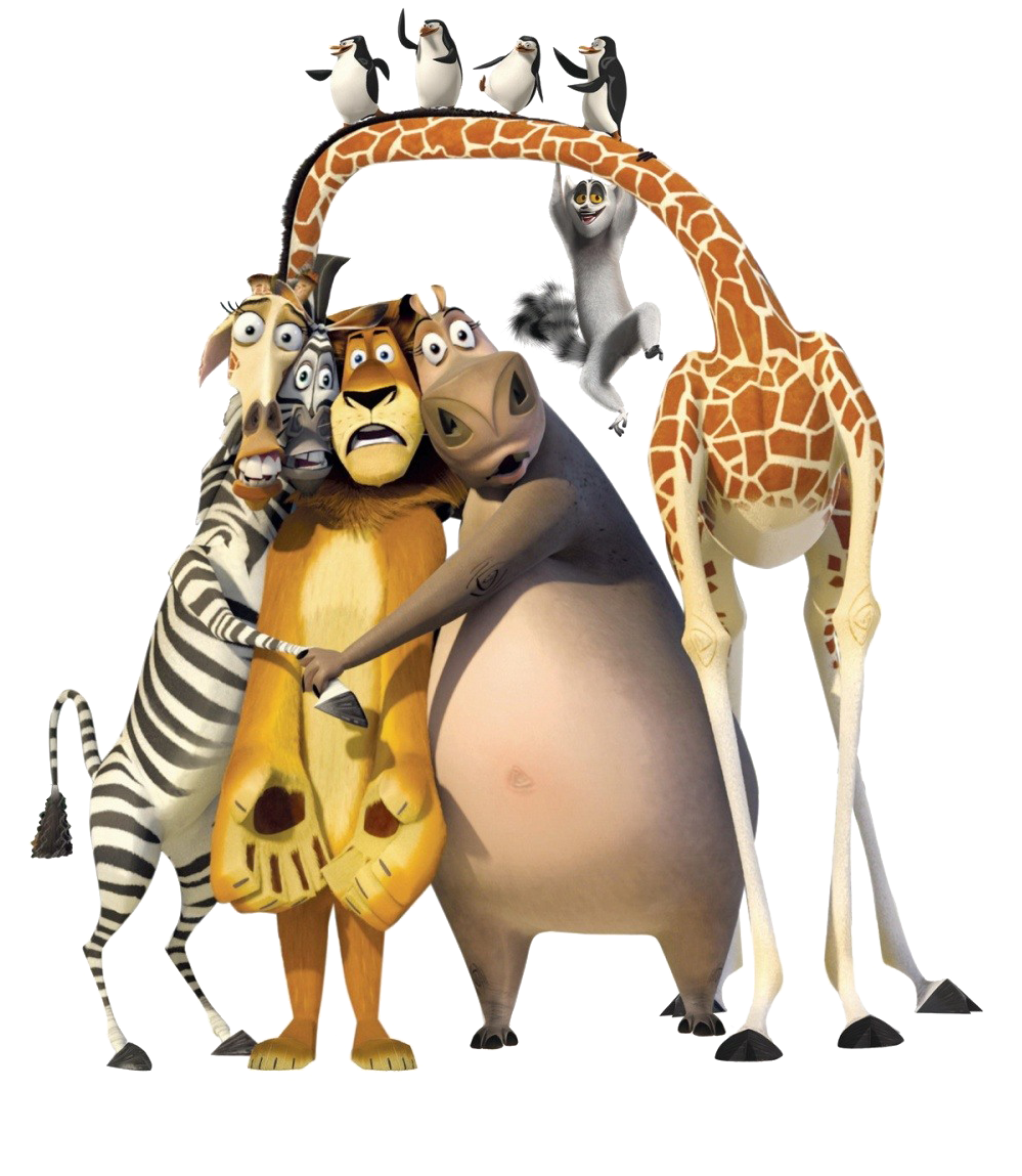 Madagascar Movie Characters Pose PNG Image