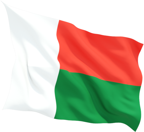 Madagascar National Flag Waving PNG Image