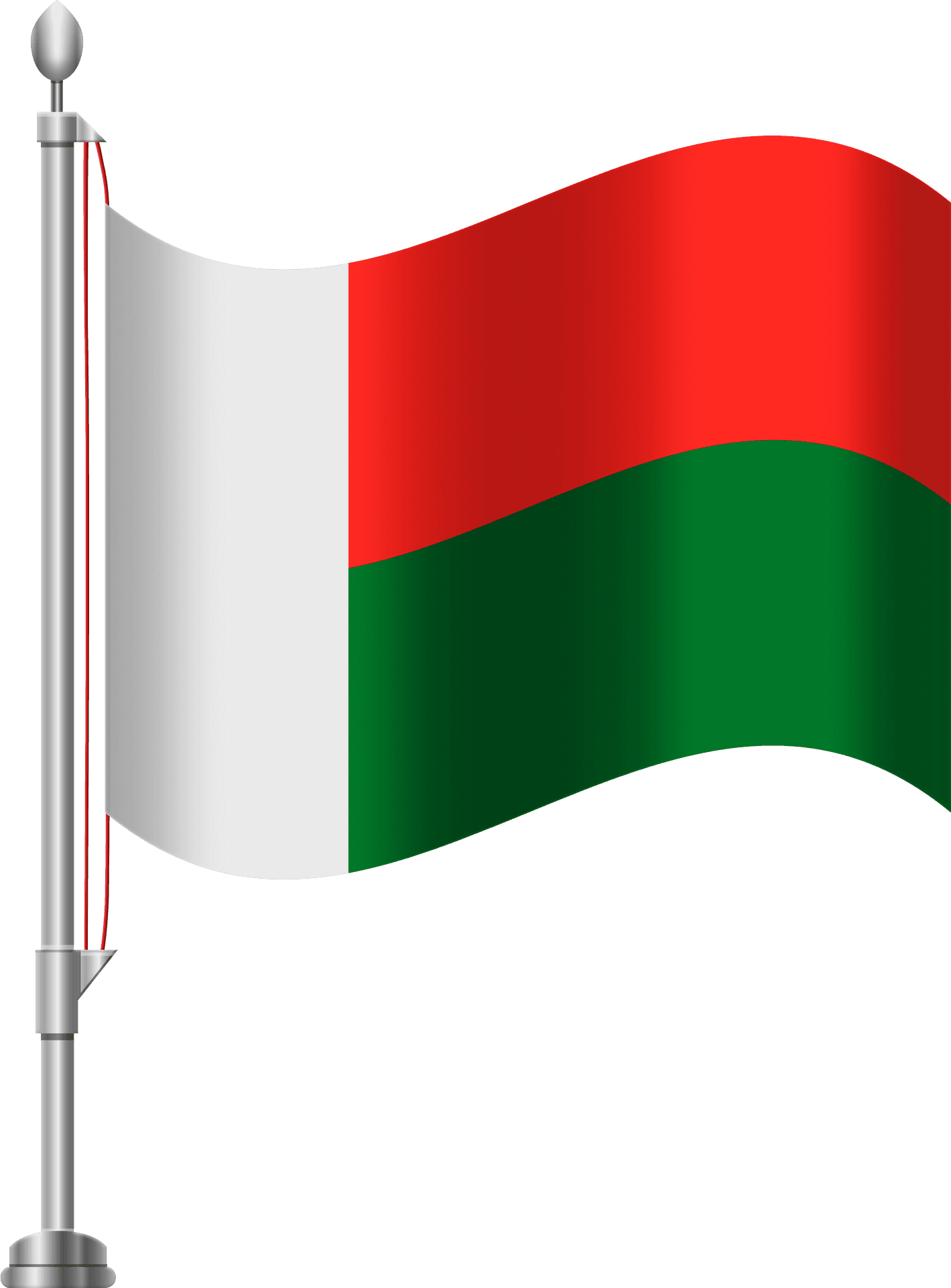 Madagascar National Flagon Pole PNG Image