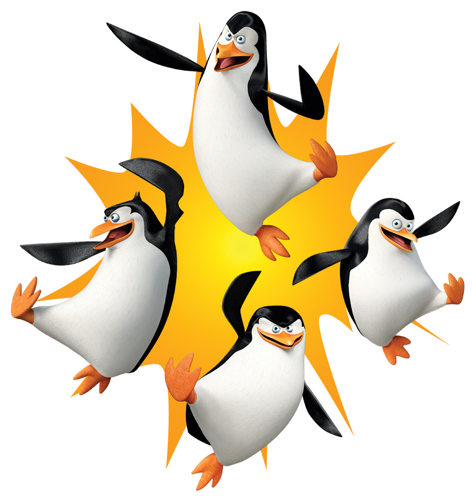 Madagascar Penguins Animated Characters PNG Image