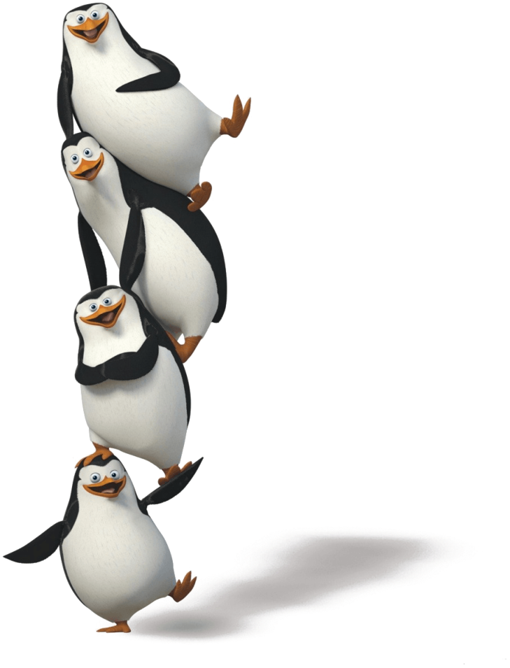 Madagascar Penguins Happy March PNG Image