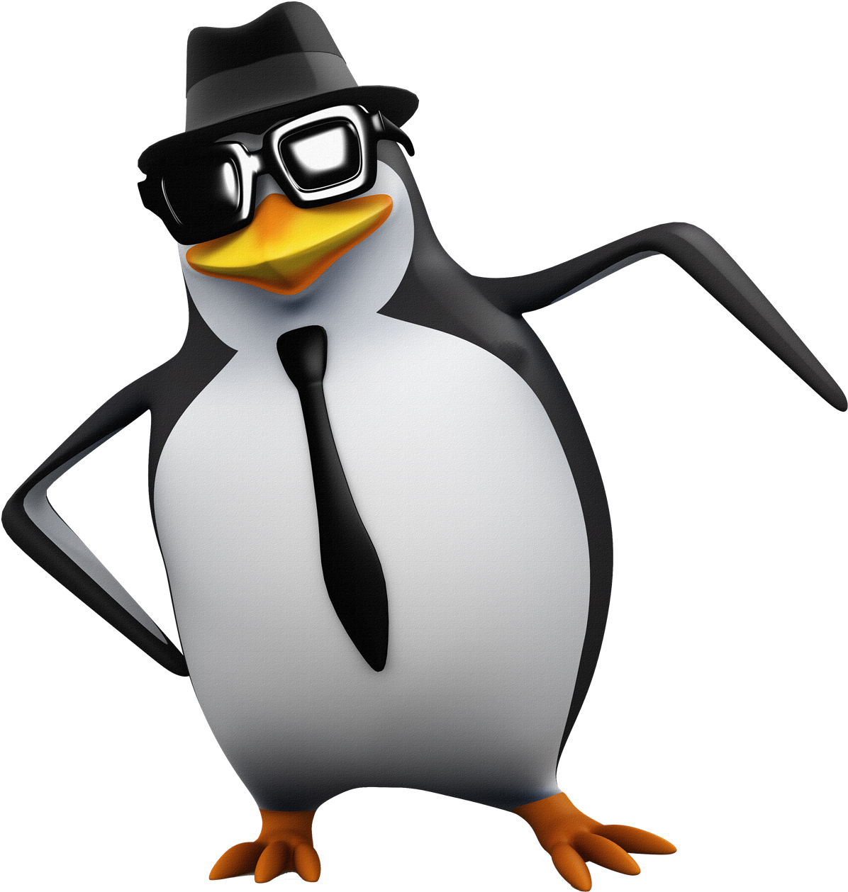 Madagascar Penguinwith Hatand Tie PNG Image