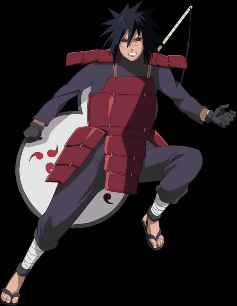 Madara Uchiha Action Pose PNG Image