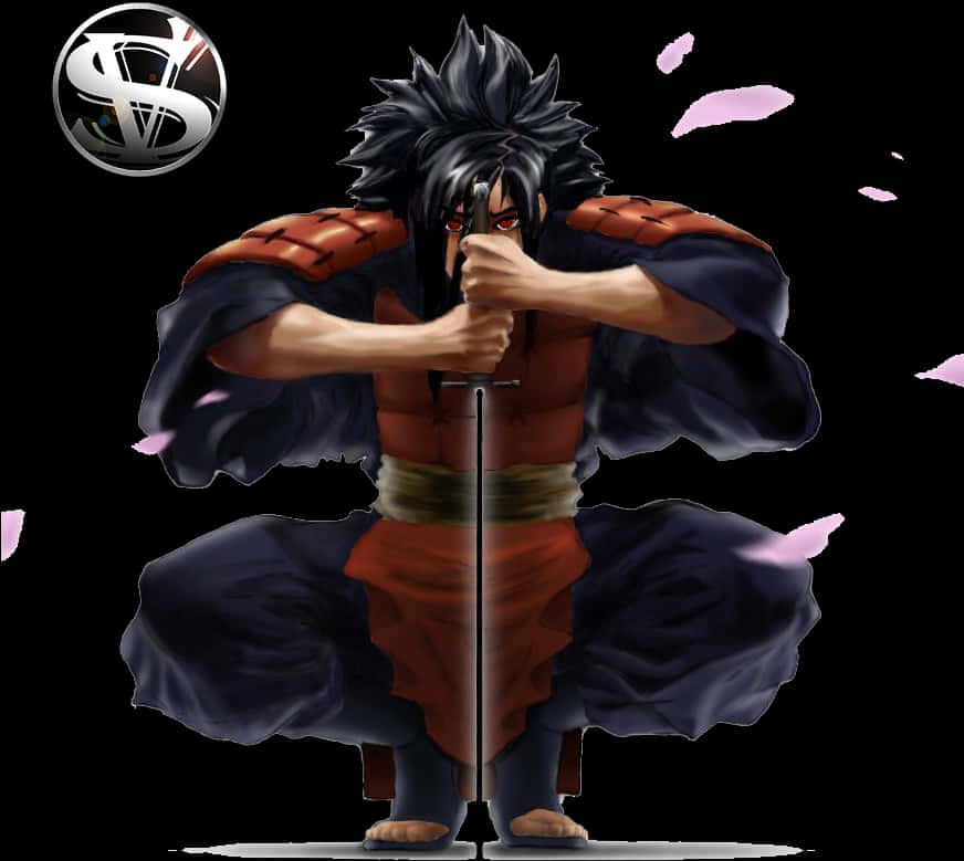 Madara_ Uchiha_ Stance_with_ Fan PNG Image