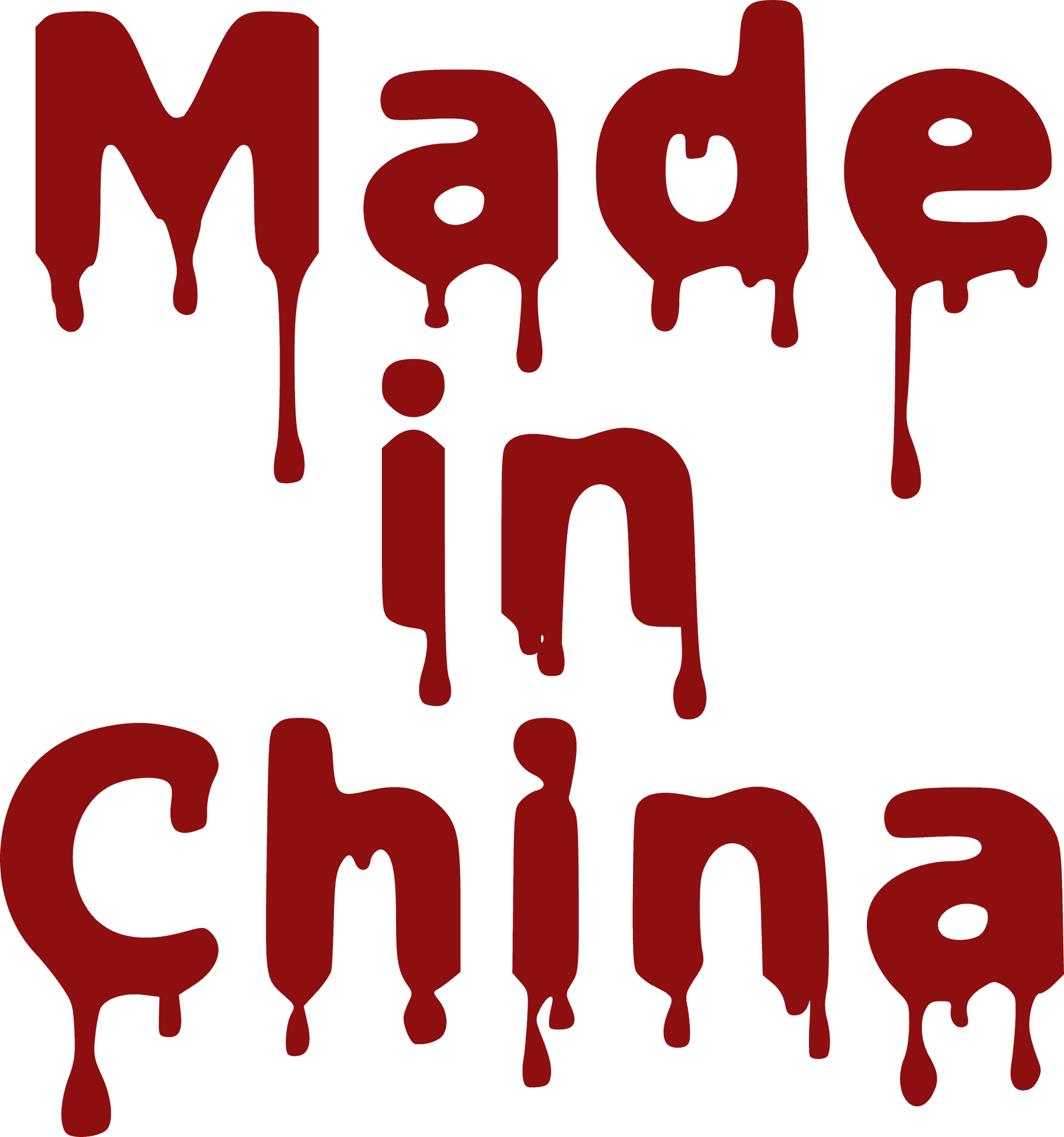 Madein China Red Dripping Text PNG Image