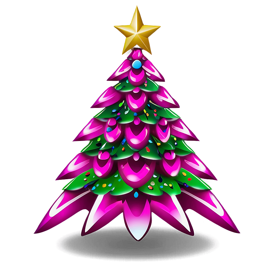 Magenta Pink Christmas Tree Png Umw72 PNG Image