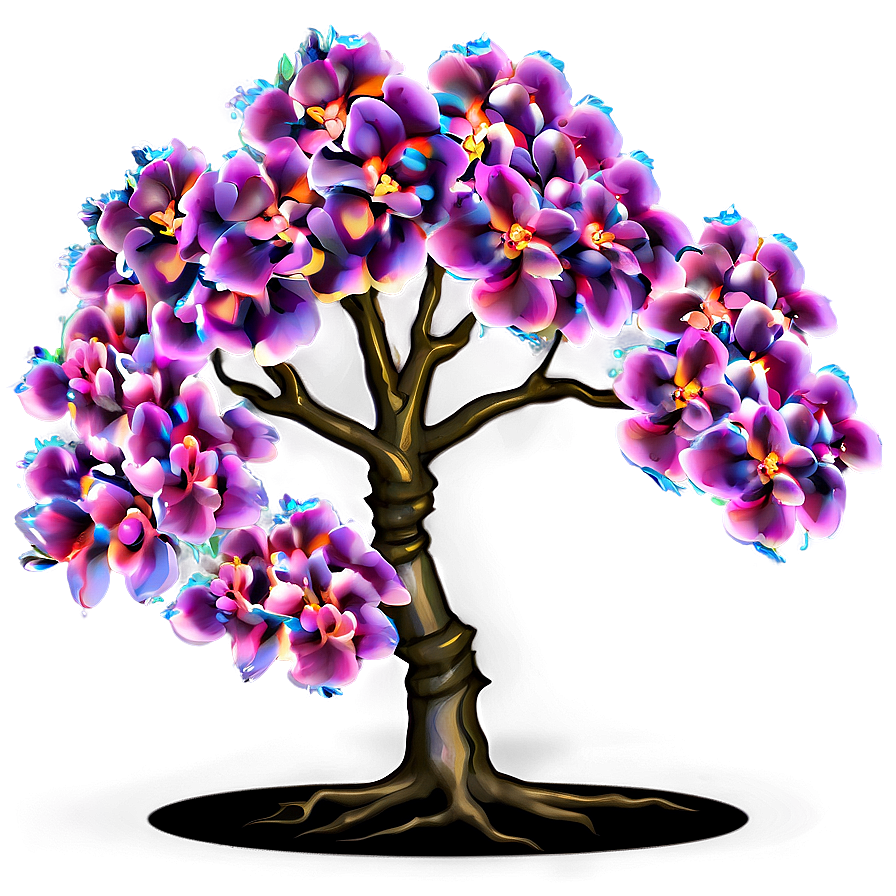 Magical Flower Tree Scene Png 48 PNG Image