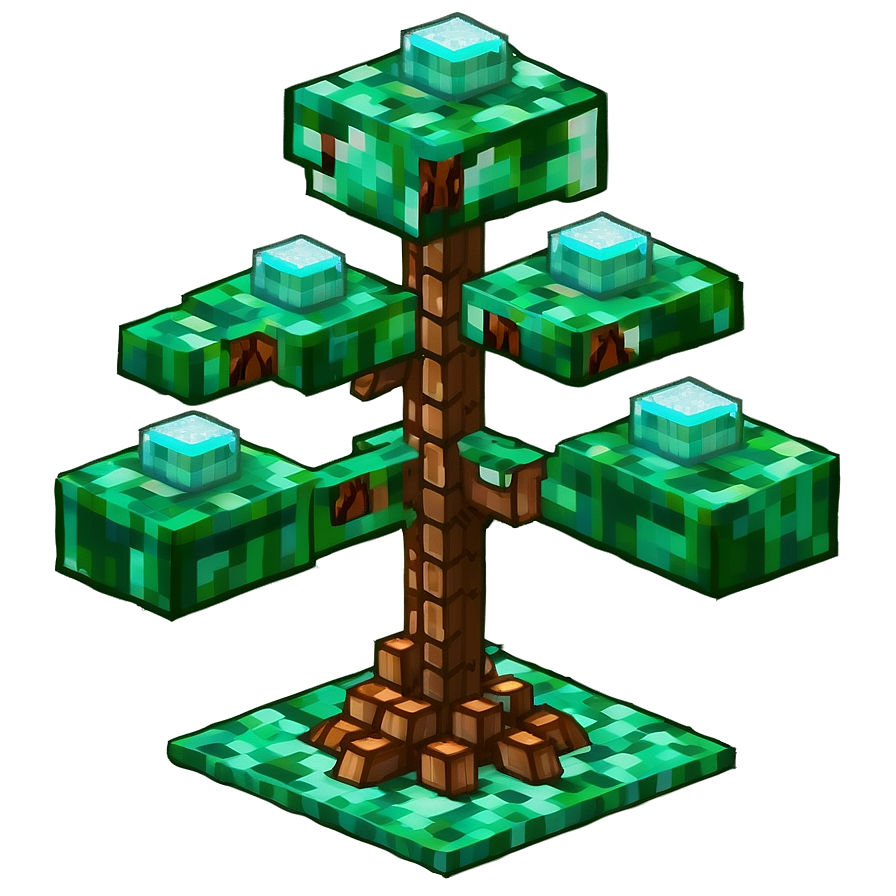 Magical Minecraft Tree Png Fot PNG Image