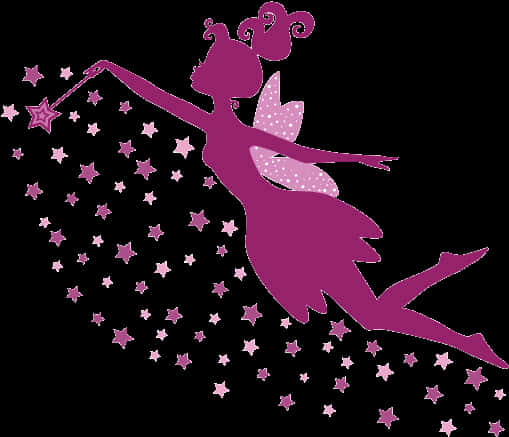 Magical_ Pink_ Fairy_ Silhouette PNG Image