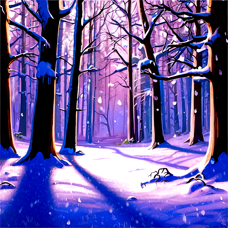 Magical Snowfall Forest Png Jxv97 PNG Image