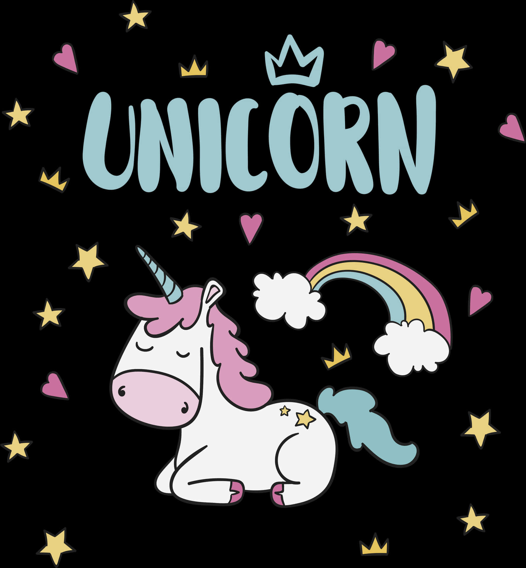 Magical_ Unicorn_ Graphic PNG Image