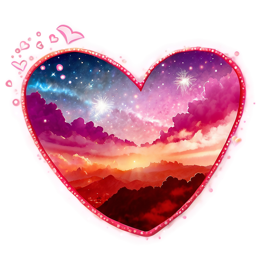 Magical Valentine's Day Night Sky Png Aom PNG Image