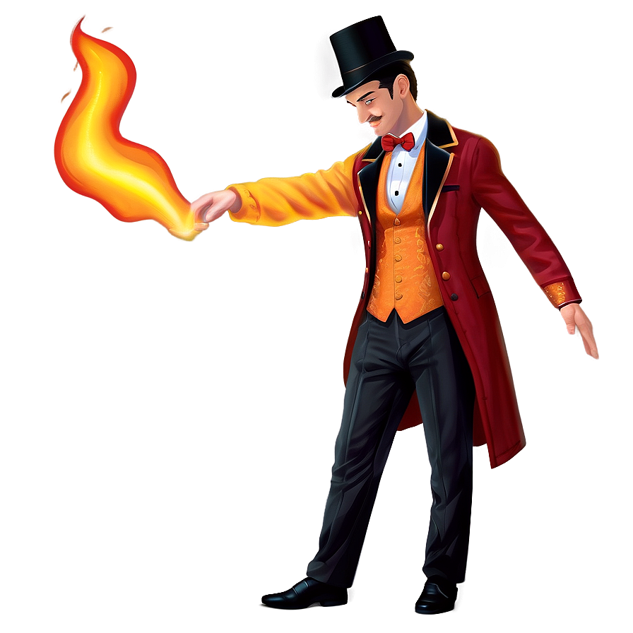 Magician With Fire Trick Png 06262024 PNG Image