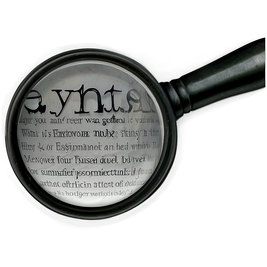 Magnifying Glass And Text Png Qis PNG Image