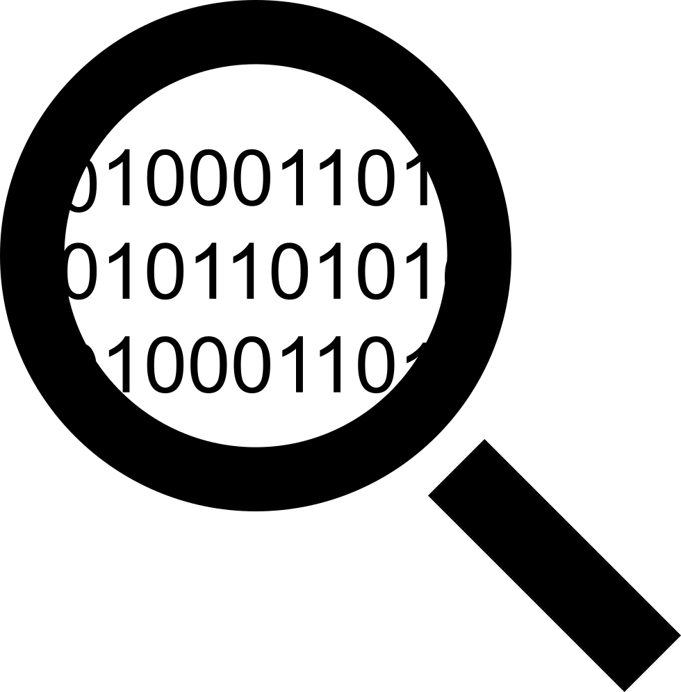 Magnifying Glass Binary Code PNG Image