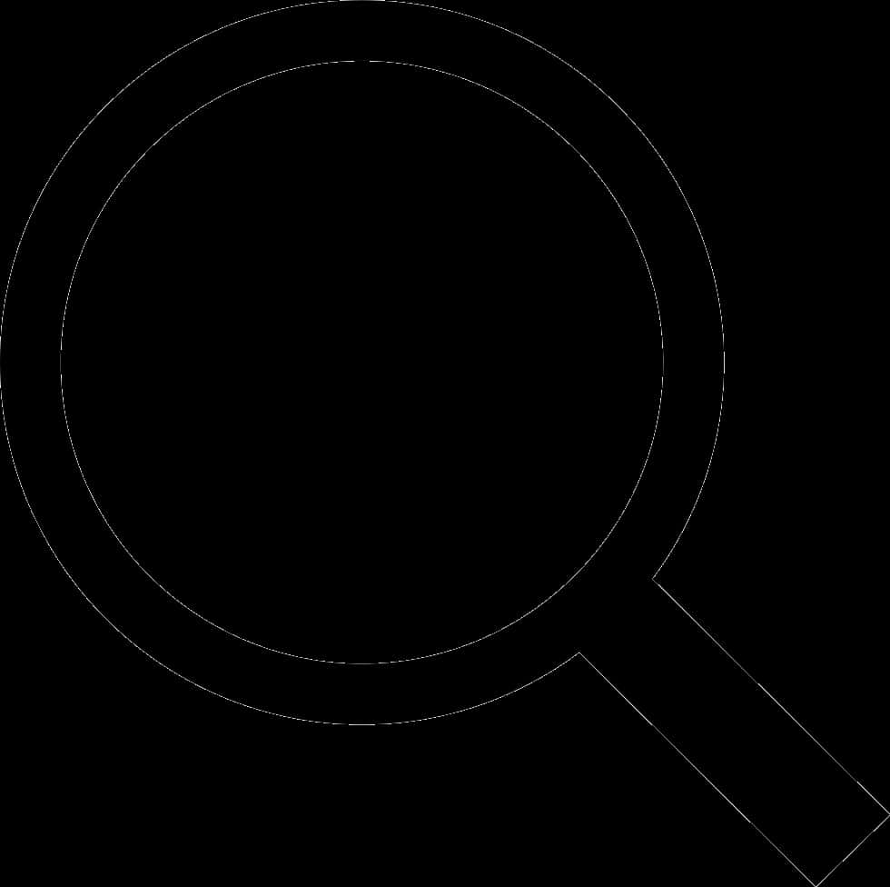 Magnifying Glass Icon Blackand White PNG Image