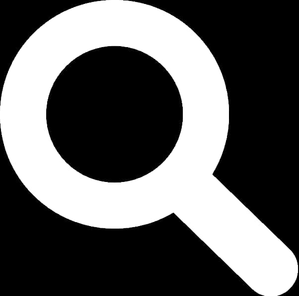 Magnifying Glass Icon Blackand White PNG Image