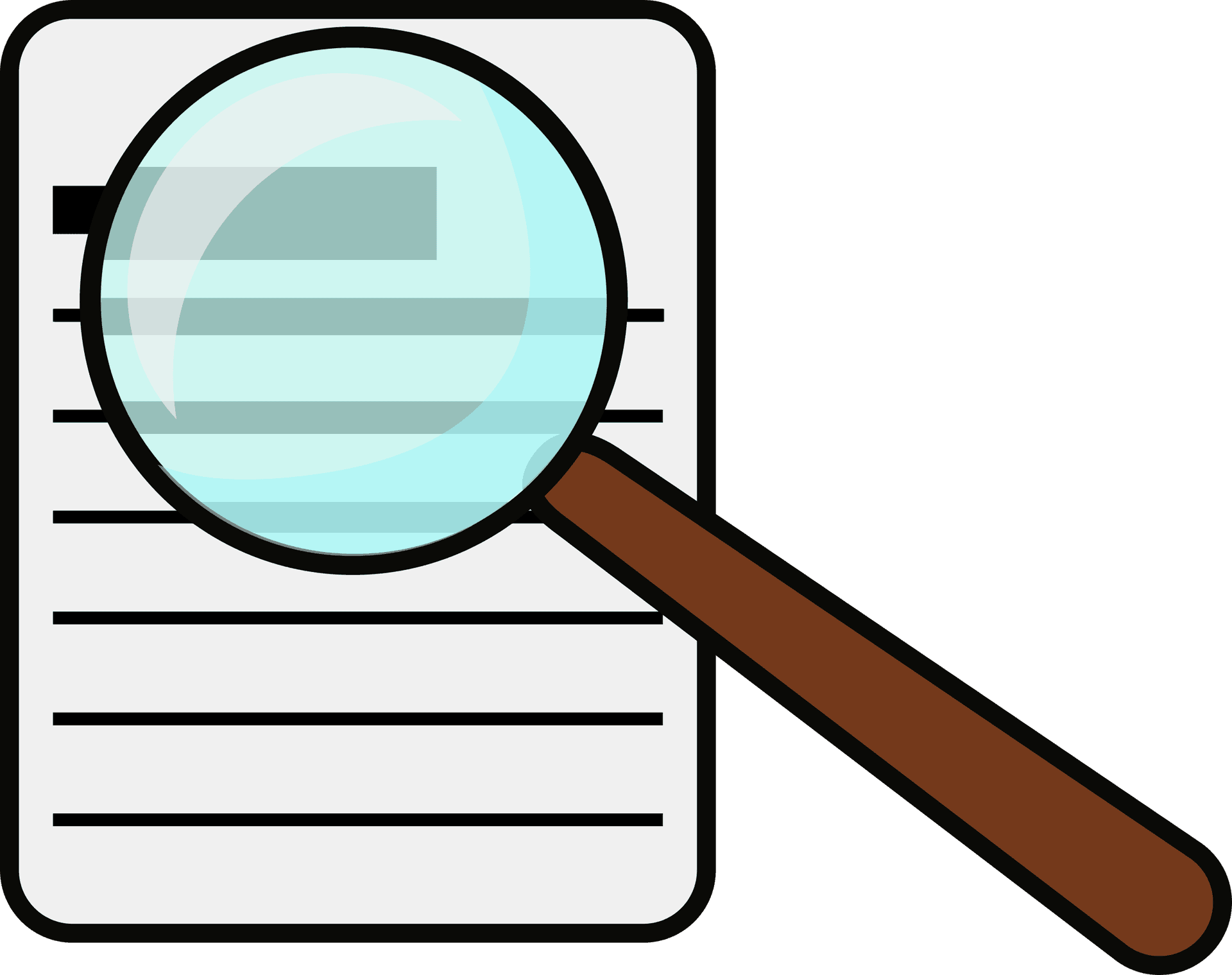 Magnifying Glass Over Document PNG Image