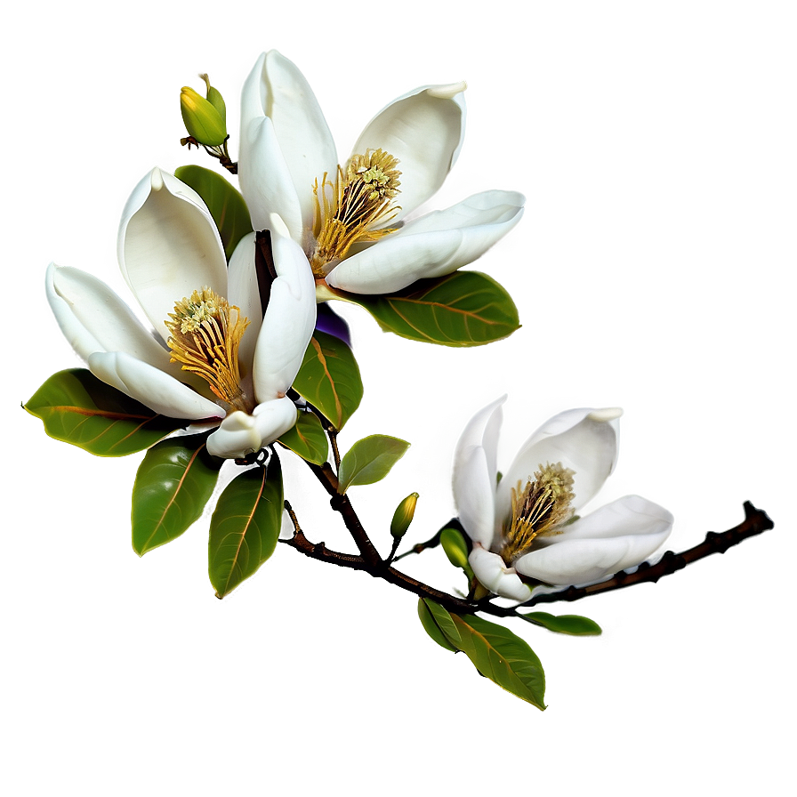 Magnolia Flower Branch Png Ujb51 PNG Image