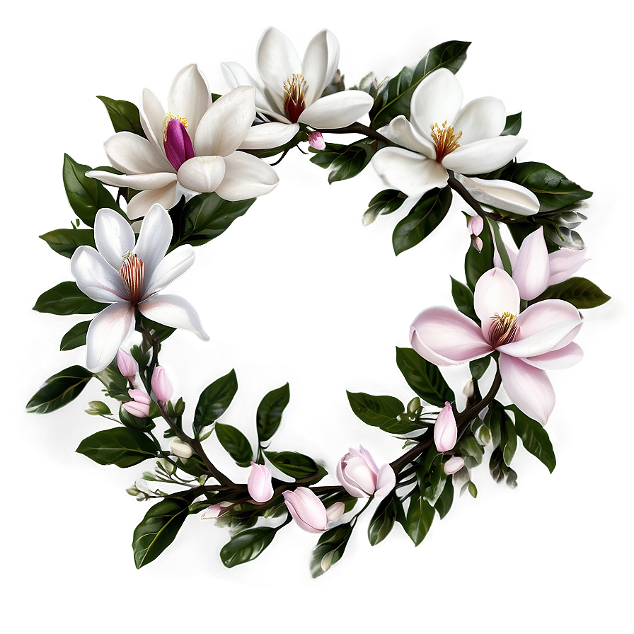 Magnolia Flower Circle Png 06252024 PNG Image