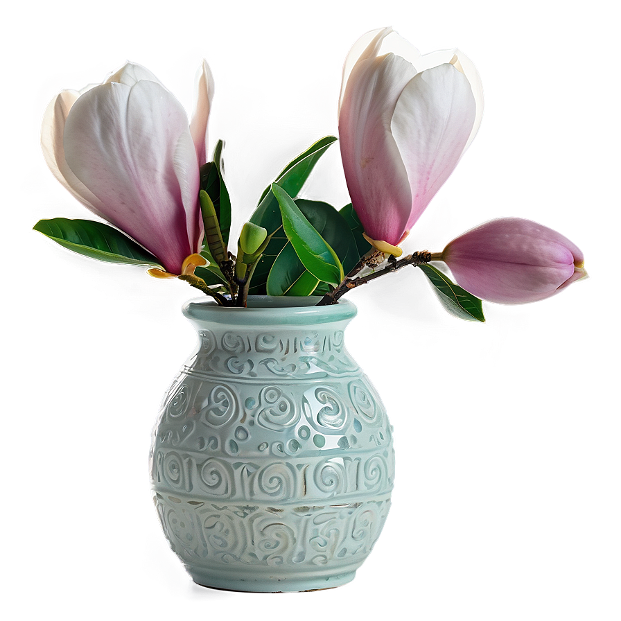 Magnolia Flower In Vase Png Fot93 PNG Image