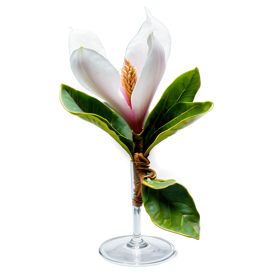 Magnolia Flower In Vase Png Ymn54 PNG Image