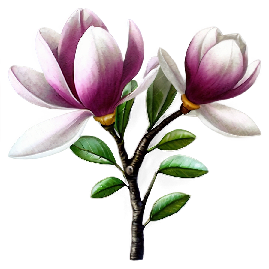 Magnolia Flower Mural Png 78 PNG Image