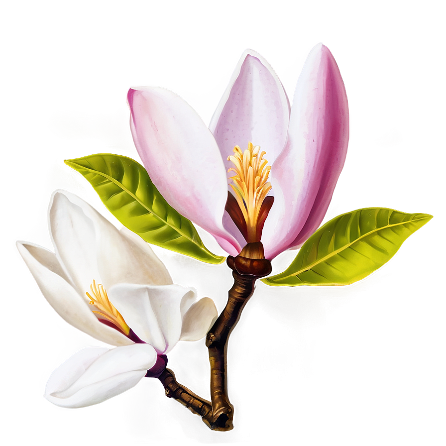 Magnolia Flower Mural Png Bxa21 PNG Image