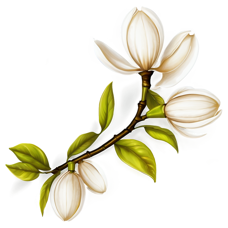 Magnolia Flower Pattern Png Rjh16 PNG Image