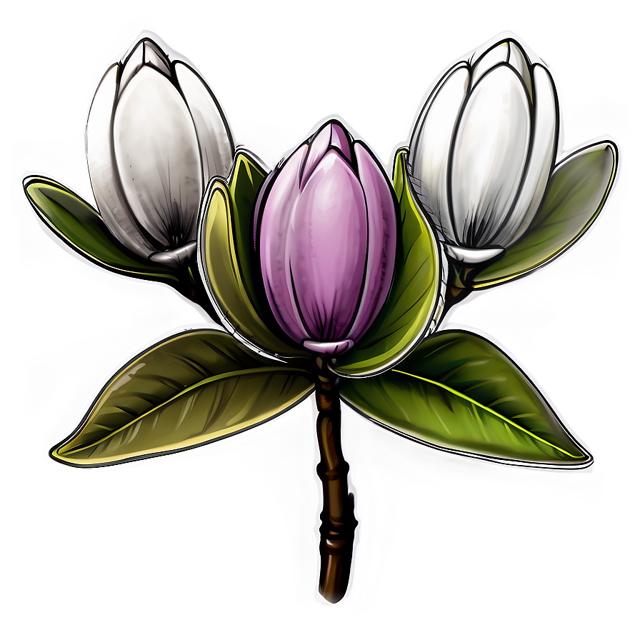 Magnolia Flower Sketch Png 05252024 PNG Image