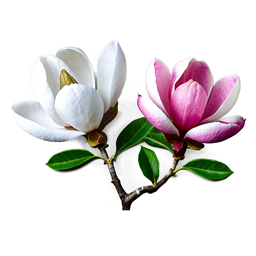 Magnolia Flower With Leaves Png 85 PNG Image