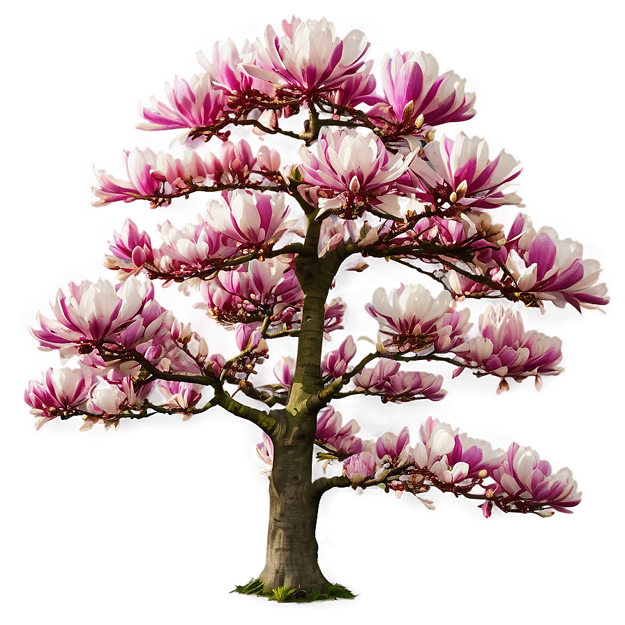 Magnolia Tree In Japanese Garden Png All PNG Image