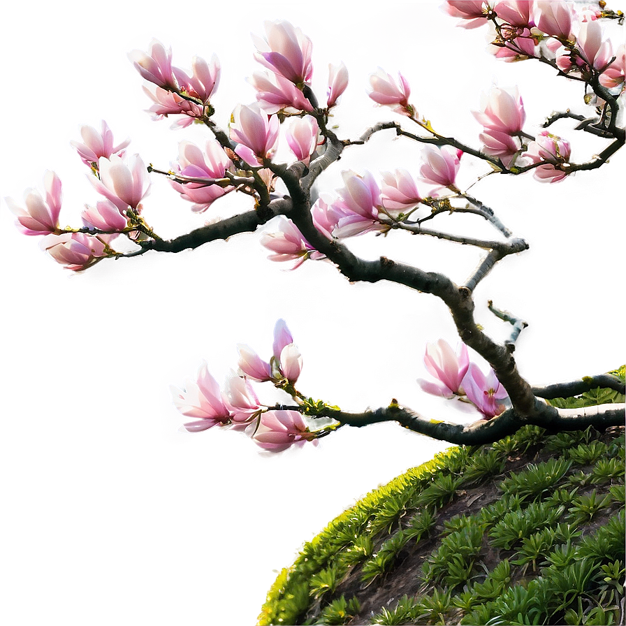 Magnolia Tree In Japanese Garden Png Ulf PNG Image